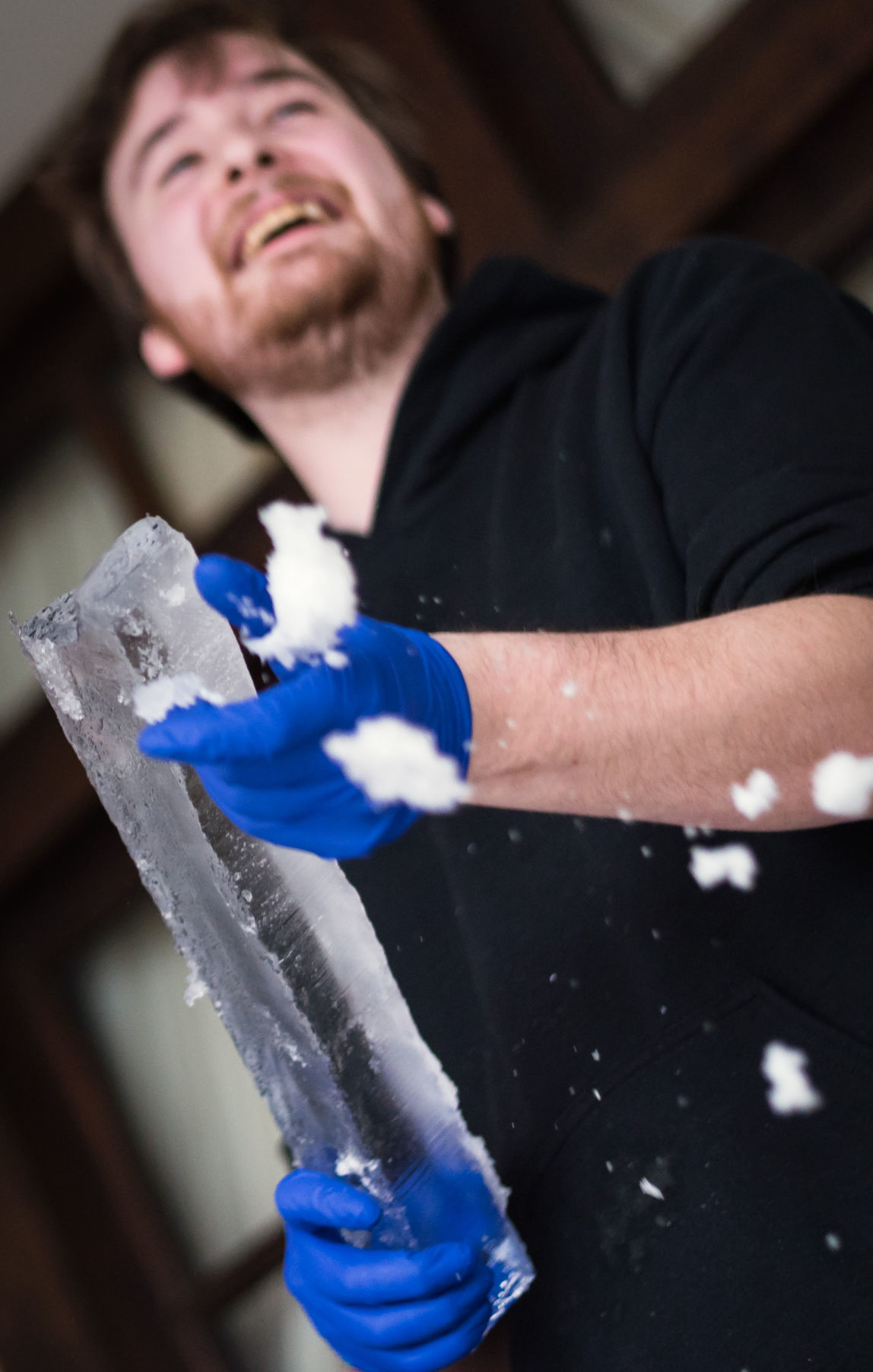 Chiseling Ice Cubes at Tate's Craft Cocktails